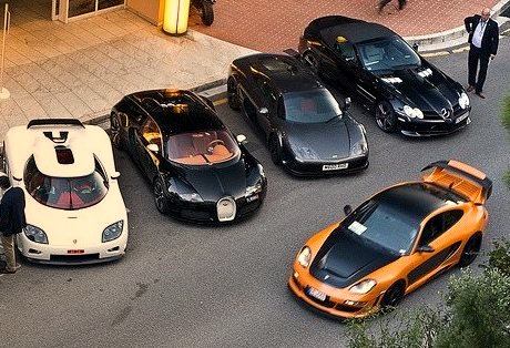 Koenigsegg CCX, Bugatti Veyron Sang Noir, Noble M600, McLaren Gemballa SLR Roadster and Gemballa Avalanche GTR 800 EVO-R